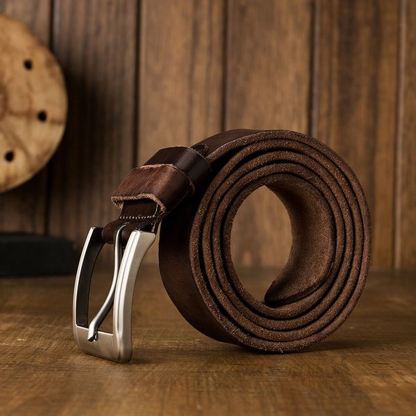 handmade leather mad horse pin leather men's layer cowhide pin buckle simple casual belt belt belt, Black;brown
handmade leather mad horse pin leather men's layer cowhide pin buckle simple casual belt belt belt, Black;brown