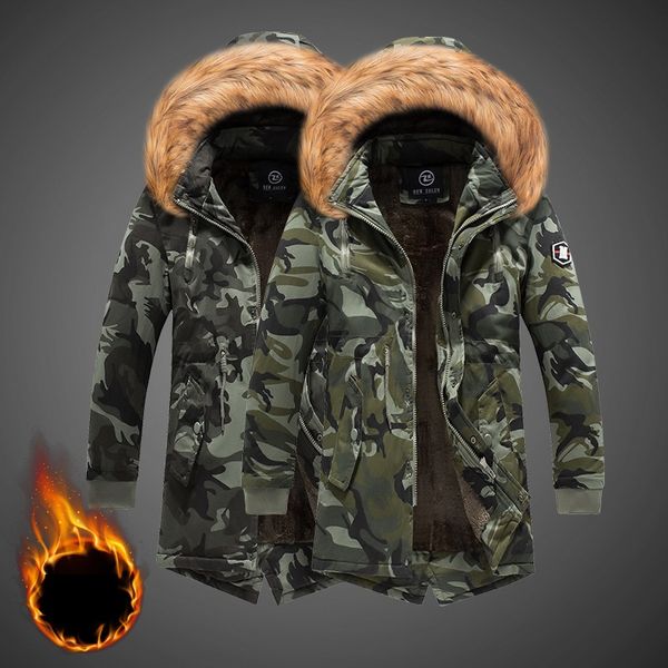 men's down & parkas mens camo parka camouflage jacket winter hooded velvet thick windproof coat men warm male's medium-long, Black
men's down & parkas mens camo parka camouflage jacket winter hooded velvet thick windproof coat men warm male's medium-long, Black