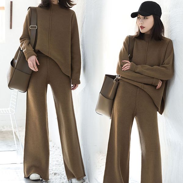women 2020 spring autumn solid casual sweater tracksuit female turtleneck pullovers & high waist pants knitted 2 pieces set y474, White
women 2020 spring autumn solid casual sweater tracksuit female turtleneck pullovers & high waist pants knitted 2 pieces set y474, White
