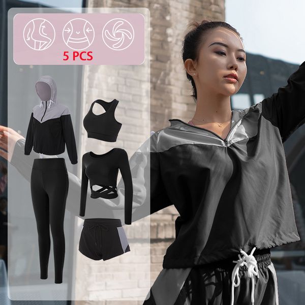 5 piece women yoga suit sport coat+bra+leggings+pants long sleeve female fitness wokout running gym set training clothing, White;red
5 piece women yoga suit sport coat+bra+leggings+pants long sleeve female fitness wokout running gym set training clothing, White;red