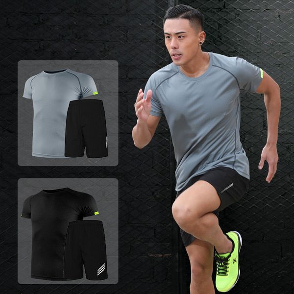 men's sportswear kit short sleeve sports sport shirt men running 2pcs suit for soccer gym fitness men t-shirts+shorts sets, Black;blue
men's sportswear kit short sleeve sports sport shirt men running 2pcs suit for soccer gym fitness men t-shirts+shorts sets, Black;blue