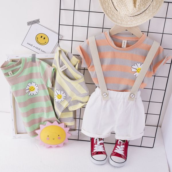 2020 new boy's suit striped strap daisy round collar t-shirt t-shirt children's two-piece suit
2020 new boy's suit striped strap daisy round collar t-shirt t-shirt children's two-piece suit