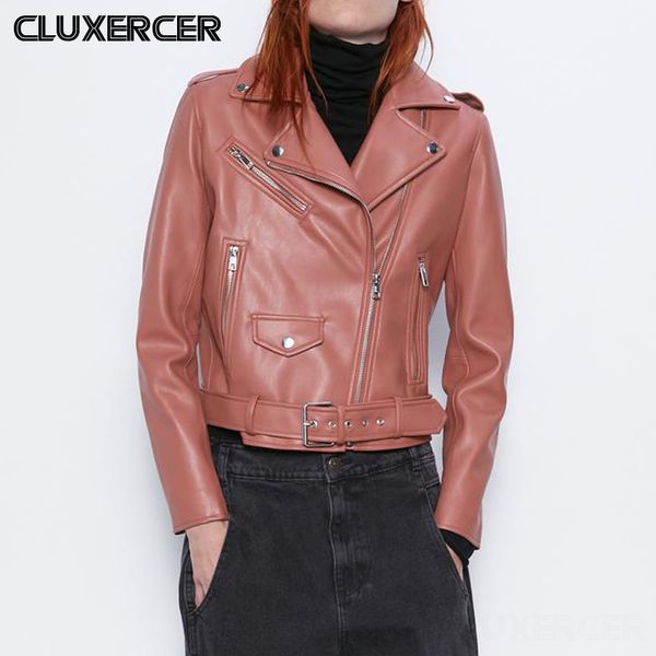spring autumn with belt pu faux leather jacket women white black zipper slim short biker jackets coat female outwear
spring autumn with belt pu faux leather jacket women white black zipper slim short biker jackets coat female outwear