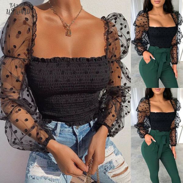 new women polka dot mesh sheer see through long sleeve tee puff sleeve t shirts drop shipping, White
new women polka dot mesh sheer see through long sleeve tee puff sleeve t shirts drop shipping, White