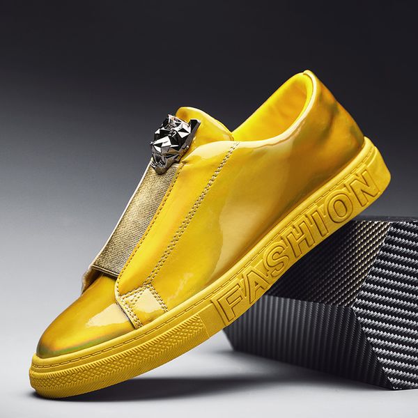 2020 new trend casual shoes men patent leather gold fashion men shoe young casual shoes wearable walking shoe, Black
2020 new trend casual shoes men patent leather gold fashion men shoe young casual shoes wearable walking shoe, Black
