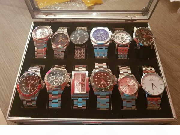 wrist watch display holder box aluminium container 12 grid jewelry watch storage holder organizer case quality, Black;blue
wrist watch display holder box aluminium container 12 grid jewelry watch storage holder organizer case quality, Black;blue