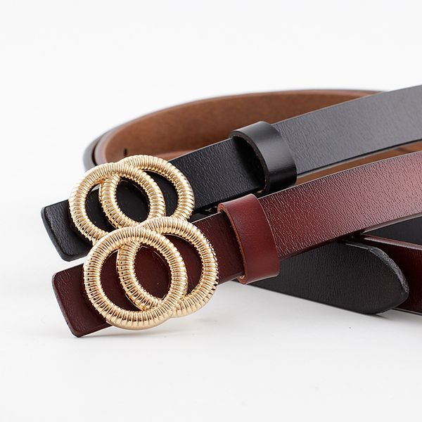 2020 new woman double ring buckle cowhide leather belt for jeans vintage fashion casual all-match waistband, Black;brown
2020 new woman double ring buckle cowhide leather belt for jeans vintage fashion casual all-match waistband, Black;brown