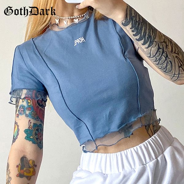 goth dark gothic hope t-shirts black or blue ruffles hem o-neck bodycon casaul women summer wear letter print front crop, White
goth dark gothic hope t-shirts black or blue ruffles hem o-neck bodycon casaul women summer wear letter print front crop, White