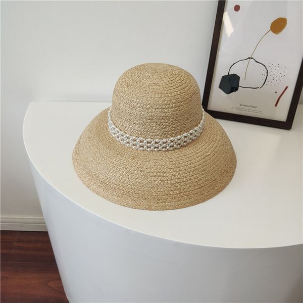 french hepburn wind lafite pearl bell women's new big pearl straw eaves sunshade beach hat straw hat, Blue;gray
french hepburn wind lafite pearl bell women's new big pearl straw eaves sunshade beach hat straw hat, Blue;gray