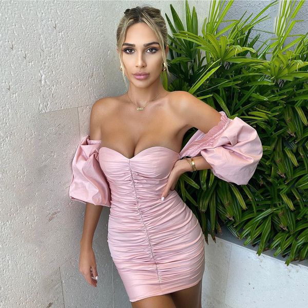 off shoulder lantern sleeve party dress women bodycon slim pleated long sleeve backless elegant slash neck short club dress, Black;gray
off shoulder lantern sleeve party dress women bodycon slim pleated long sleeve backless elegant slash neck short club dress, Black;gray