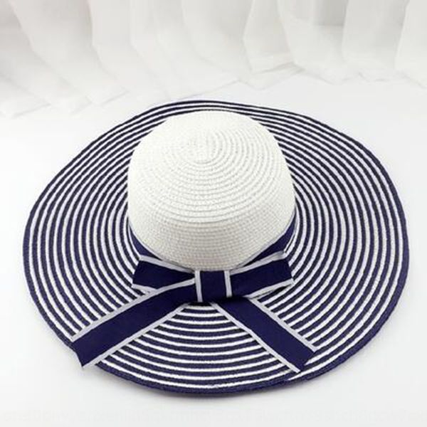 2019 new hipster female black and white flat cap straw flat cap striped hat sun bowknot straw hat, Blue;gray
2019 new hipster female black and white flat cap straw flat cap striped hat sun bowknot straw hat, Blue;gray