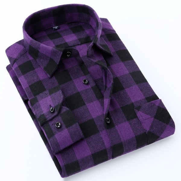 men's long sleeve brushed checkered plaid shirts single patch pocket casual standard-fit comfortable soft thick shirt, White;black
men's long sleeve brushed checkered plaid shirts single patch pocket casual standard-fit comfortable soft thick shirt, White;black