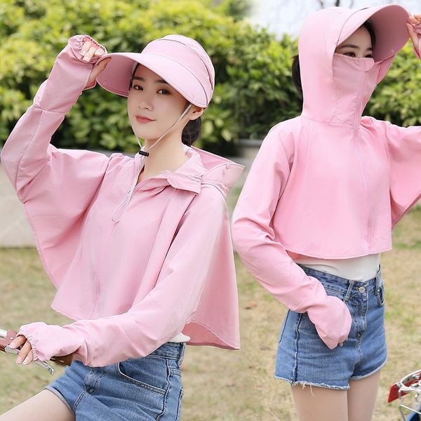 sunscreen cedar women's summer sunscreen short korean breathable cedar thin long sleeve coat cape coat hat shawl two-piece set, Blue;gray
sunscreen cedar women's summer sunscreen short korean breathable cedar thin long sleeve coat cape coat hat shawl two-piece set, Blue;gray