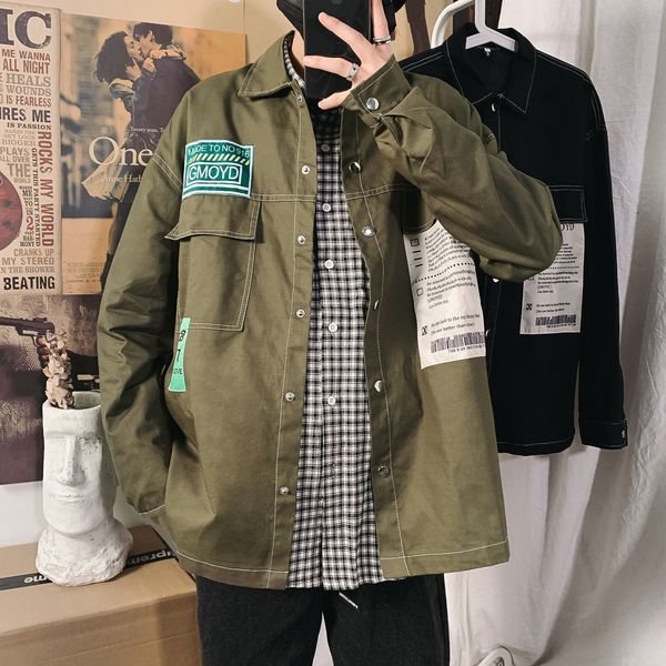 e-baihui 2021 ins japanese jacket men's fall/winter loose trend patch tooling shirt men';s versatile functional denim jacket a28, Black;brown
e-baihui 2021 ins japanese jacket men's fall/winter loose trend patch tooling shirt men';s versatile functional denim jacket a28, Black;brown