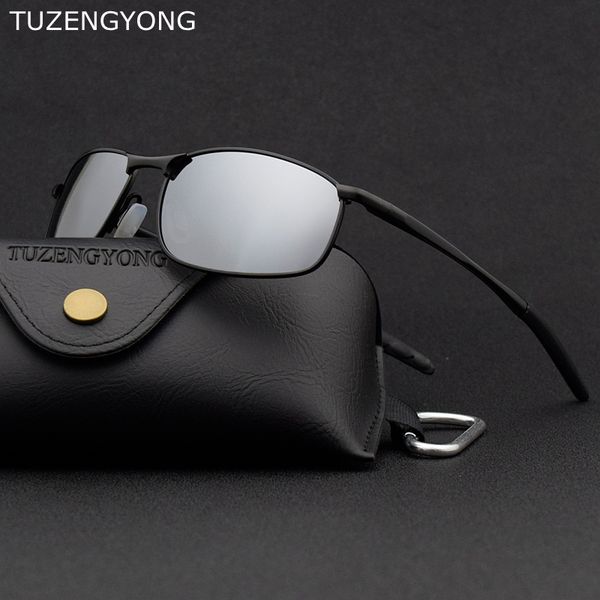tuzengyong hd polarized men sunglasses 2020 brand designer alloy frame mens driving sun glasses uv400 goggles, White;black 
tuzengyong hd polarized men sunglasses 2020 brand designer alloy frame mens driving sun glasses uv400 goggles, White;black