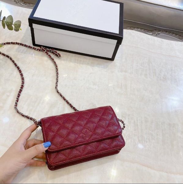 little sheep chain genuine handbag female baoling grid a girl female shoulder bag with slanted mail designer handbag