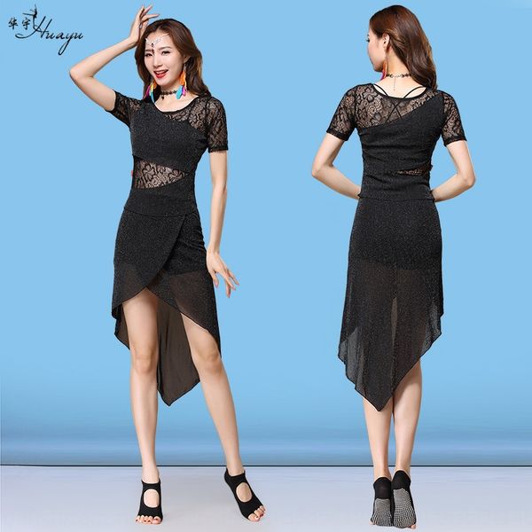 hua yu 2019 new belly dance lace stitching silver silk summer women's practice suit dress dresslace dress, Black;red
hua yu 2019 new belly dance lace stitching silver silk summer women's practice suit dress dresslace dress, Black;red