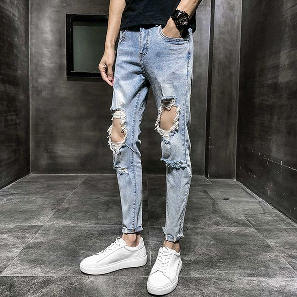 men's jeans spring and summer 2021 korean big holes denim trendy male personality slim feet pants casual beggar, Blue
men's jeans spring and summer 2021 korean big holes denim trendy male personality slim feet pants casual beggar, Blue