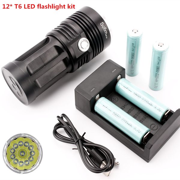 sf34-12 kit 2000lm 12*xml t6 ultra bright 18650 portable high power led tactical +4*18650 battery+charger
sf34-12 kit 2000lm 12*xml t6 ultra bright 18650 portable high power led tactical +4*18650 battery+charger
