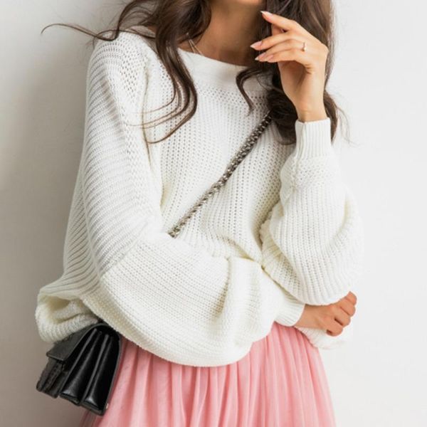 off shoulder autumn sweater women button backless knitted female batwing sleeve pullover sweaters jumpers, White;black
off shoulder autumn sweater women button backless knitted female batwing sleeve pullover sweaters jumpers, White;black