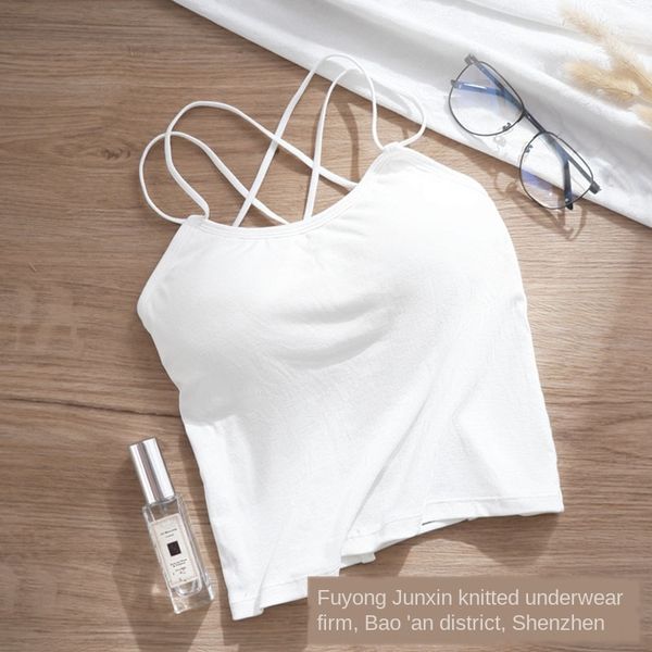 tiktok same style cotton cross backless shoulder vest beauty back strap vest strap chest pad bottoming outside girl's top, White
tiktok same style cotton cross backless shoulder vest beauty back strap vest strap chest pad bottoming outside girl's top, White