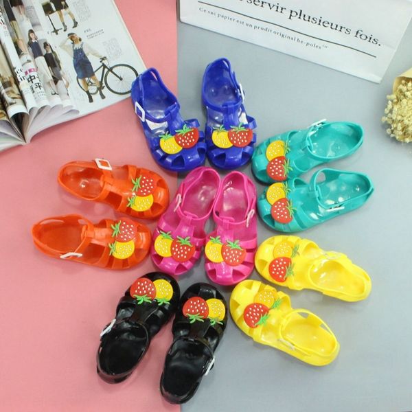 cartoon fruit children's new and fruit sandals children's crystal shoes anti-slip wear-resistant women's buckle sandals, Black;red 
cartoon fruit children's new and fruit sandals children's crystal shoes anti-slip wear-resistant women's buckle sandals, Black;red