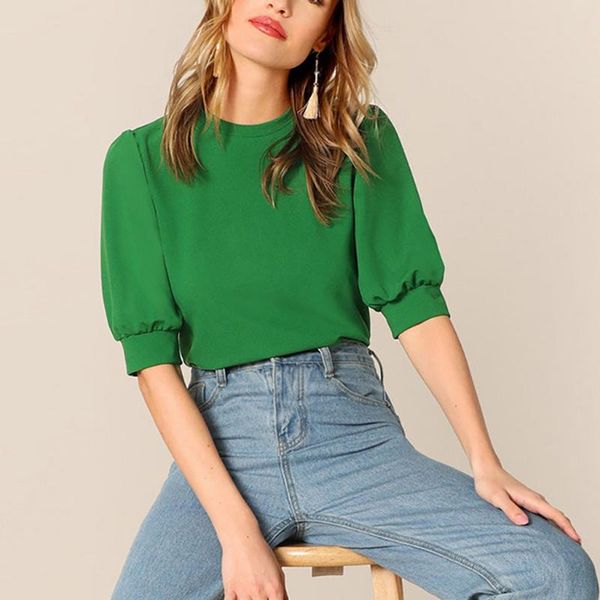 woman blouses o neck solid lantern half sleeve slim fashion autumn new elegant lady casual loose shirt female #p5, White
woman blouses o neck solid lantern half sleeve slim fashion autumn new elegant lady casual loose shirt female #p5, White