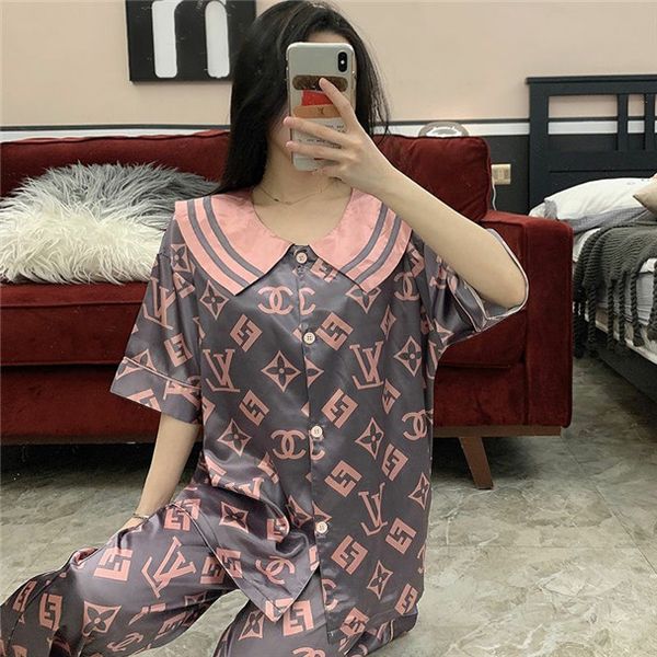 wholesale women's comfortable cotton pajamas set thin pajamas women's summer short sleeve ice silk suit korean home wear summer si, White
wholesale women's comfortable cotton pajamas set thin pajamas women's summer short sleeve ice silk suit korean home wear summer si, White