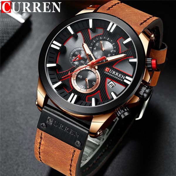 curren man wristwatch chronograph calendar sport men watch army gold genuine leather male clock 8346, Slivery;brown
curren man wristwatch chronograph calendar sport men watch army gold genuine leather male clock 8346, Slivery;brown
