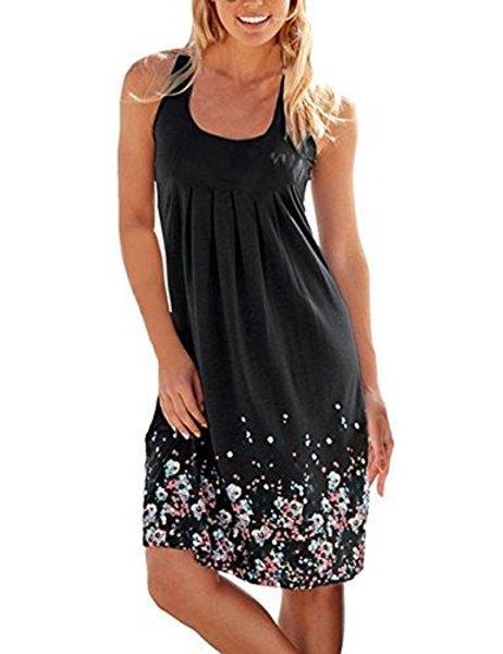 fsoog women summer floral printed sleeveless tank loose causal sundress a-line beach dresses, Black;gray
fsoog women summer floral printed sleeveless tank loose causal sundress a-line beach dresses, Black;gray