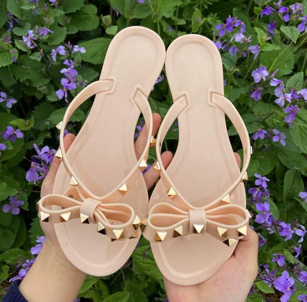 new europe and us summer cool slippers new fashion bow sandals beach sandals decorated with rivets, Black
new europe and us summer cool slippers new fashion bow sandals beach sandals decorated with rivets, Black