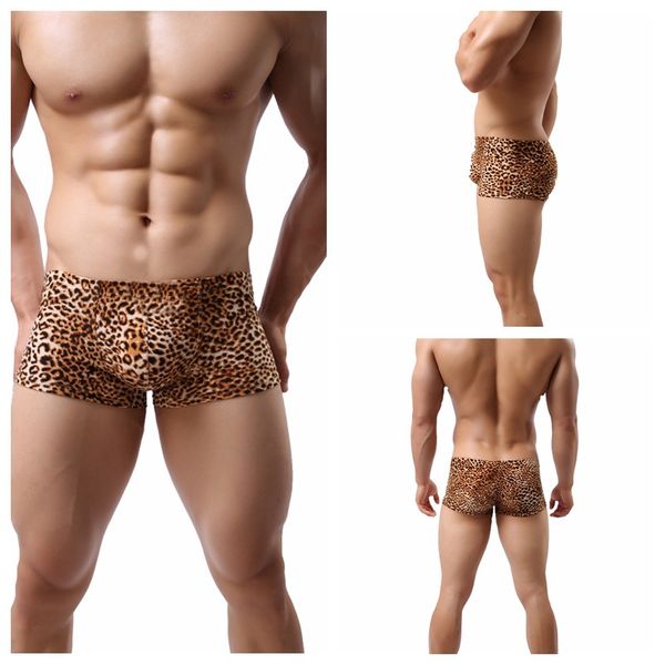 fashion men's underwear wild leopard print breathable convex boxer mens underwear pants, Black;white
fashion men's underwear wild leopard print breathable convex boxer mens underwear pants, Black;white