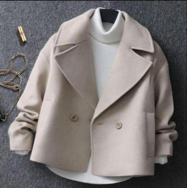 2020 autumn winter preppy style woolen coat women turn-down collar short slim double breasted wool coat r1462, Black
2020 autumn winter preppy style woolen coat women turn-down collar short slim double breasted wool coat r1462, Black