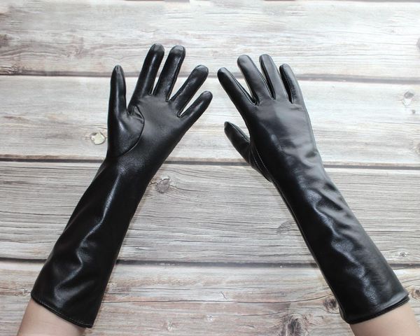 women new long leather gloves straight style sheepskin velvet lining warm autumn and winter colour gloves, Blue;gray
women new long leather gloves straight style sheepskin velvet lining warm autumn and winter colour gloves, Blue;gray