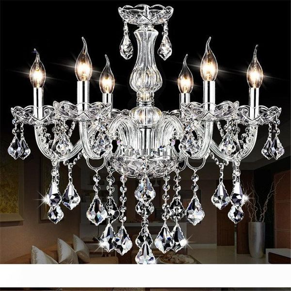 Modern Crystal Led Chandelier Lighting Living Room Clear Crystal Ceiling Hanglamp Lustres De Cristal Lamp Led Suspension Light Fixture