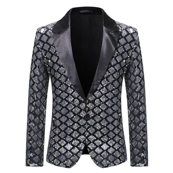 sweetwoo shiny sequin blazer men royal blue glitter tuxedo blazers mens suit blazer jacket nightclub stage singer prom, White;black
sweetwoo shiny sequin blazer men royal blue glitter tuxedo blazers mens suit blazer jacket nightclub stage singer prom, White;black