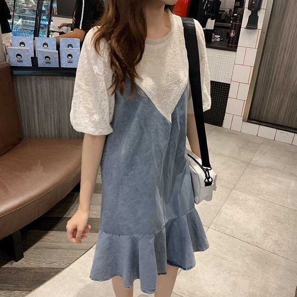 casual dresses loose and thin lace puff sleeve dress female age reduction fishtail fake two-piece, Black;gray
casual dresses loose and thin lace puff sleeve dress female age reduction fishtail fake two-piece, Black;gray