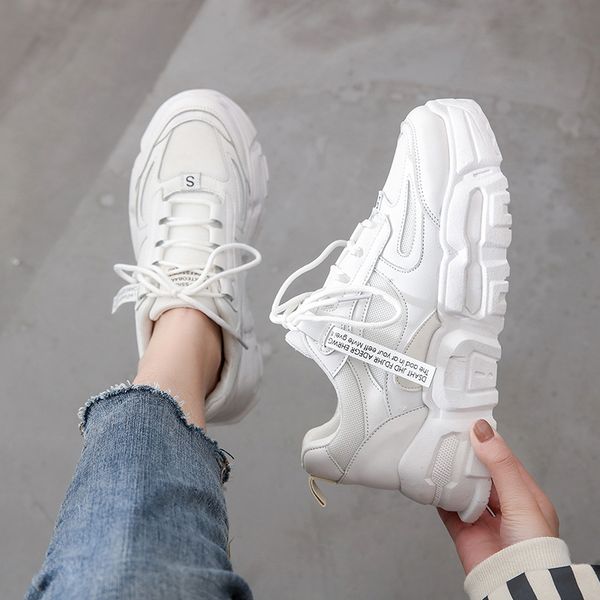 2020 women chunky sneakers korean fashion white pink lace up platform vulcanized shoes female walking comfortable trainers shoes cx200724, Black
2020 women chunky sneakers korean fashion white pink lace up platform vulcanized shoes female walking comfortable trainers shoes cx200724, Black