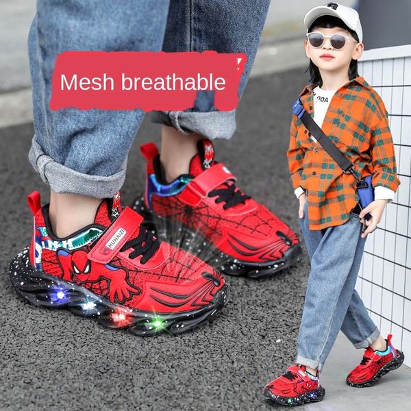 2020 new children's season sports sports boys' mesh breathable running shoes spider-man baby lighting shoes, Black
2020 new children's season sports sports boys' mesh breathable running shoes spider-man baby lighting shoes, Black