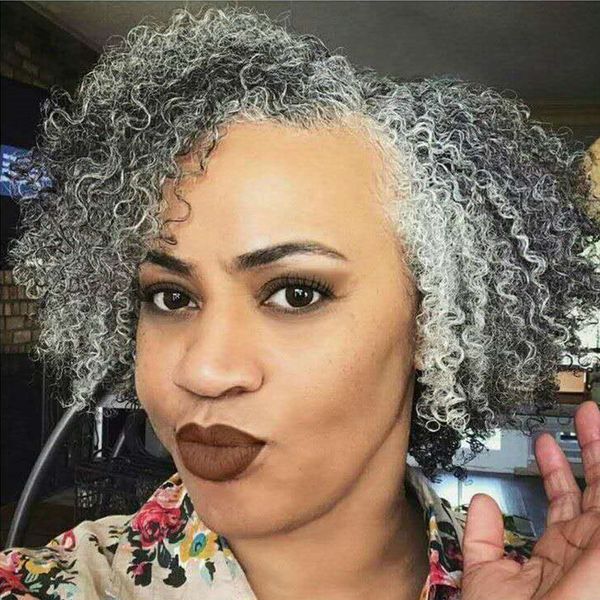 afro puff curly grey human hair puff drawstring ponytail clip in silver natural hair pony tail updo women afro gray hair extension, Black
afro puff curly grey human hair puff drawstring ponytail clip in silver natural hair pony tail updo women afro gray hair extension, Black