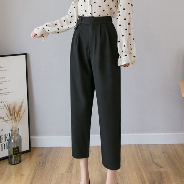 women's harem pants spring spring loose ankle-length trousers female button elastic high waist black pantalones mujer da1, Blue
women's harem pants spring spring loose ankle-length trousers female button elastic high waist black pantalones mujer da1, Blue