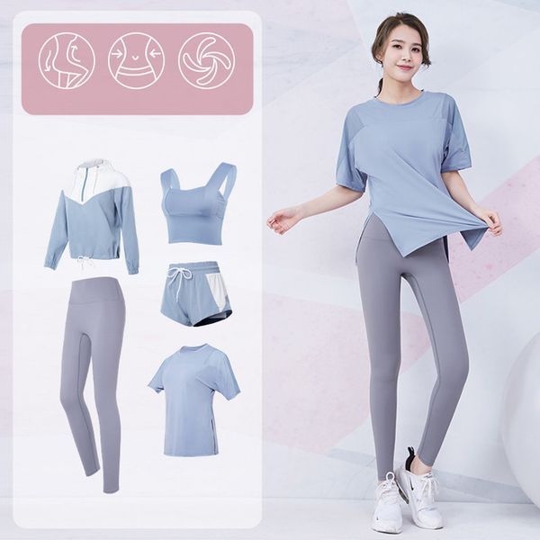 women's sports set mesh yoga shirt+ bras+ seamless running leggings+shorts+jacket suit for female fitness workout 4-5 pcs, White;red
women's sports set mesh yoga shirt+ bras+ seamless running leggings+shorts+jacket suit for female fitness workout 4-5 pcs, White;red