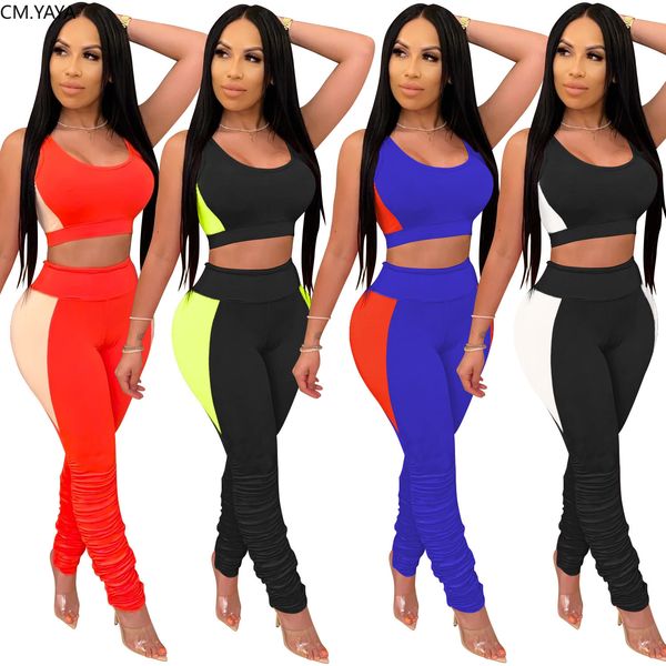 cm.yaya sport patchwork women two piece set mini tank stacked leggings jogger sweatpants suit tracksuit matching set outfit, Black;white
cm.yaya sport patchwork women two piece set mini tank stacked leggings jogger sweatpants suit tracksuit matching set outfit, Black;white
