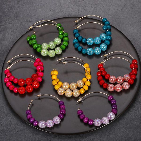 2020 new style trendy boho fashion big beads hoop earrings for women colorful dangle statement earrings jewelry gifts wholesale, Golden;silver
2020 new style trendy boho fashion big beads hoop earrings for women colorful dangle statement earrings jewelry gifts wholesale, Golden;silver
