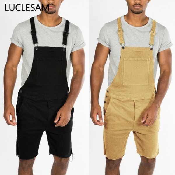 men's jeans straight knee length overalls vintage streetwear distressed denim pants casual fashion trousers yellow black short jumpsuit, Blue
men's jeans straight knee length overalls vintage streetwear distressed denim pants casual fashion trousers yellow black short jumpsuit, Blue