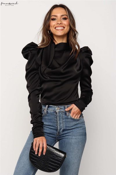 women satin scoop neck blouses 2020 fashion high neck long black elegant blouse shirt office lady classic blusas chemise femme, White
women satin scoop neck blouses 2020 fashion high neck long black elegant blouse shirt office lady classic blusas chemise femme, White
