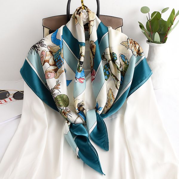 2020 fashion scarves for women silk satin hijab scarf female 90*90cm square shawl headband scarfs new ladies poncho, Blue;gray
2020 fashion scarves for women silk satin hijab scarf female 90*90cm square shawl headband scarfs new ladies poncho, Blue;gray