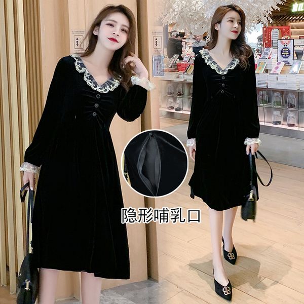 9306# 2020 autumn fashion black corduroy maternity nursing dress elegant slim waist clothes for pregnant women pregnancy, White
9306# 2020 autumn fashion black corduroy maternity nursing dress elegant slim waist clothes for pregnant women pregnancy, White