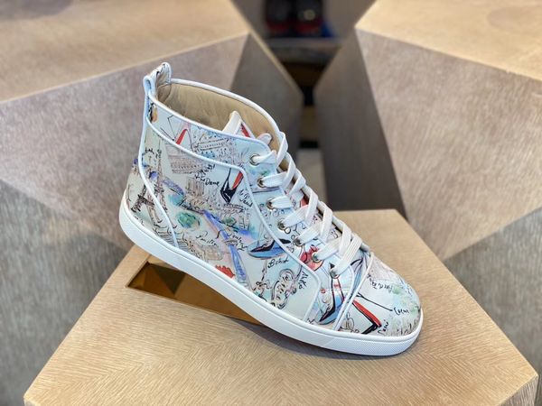 white graffiti leather orlato 2020 high men red bottom sneakers party,dress outdoor couple trainers luxury casual shoes 47, Black
white graffiti leather orlato 2020 high men red bottom sneakers party,dress outdoor couple trainers luxury casual shoes 47, Black