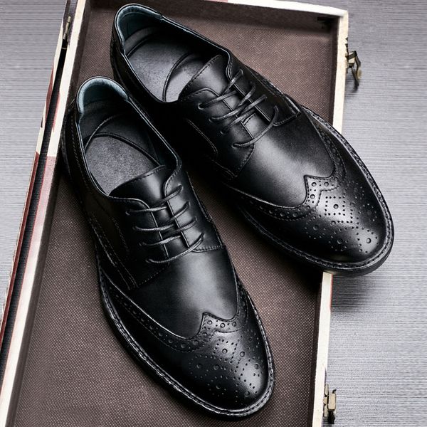 genuine leather british mens casual shoes business dress genuine leather autumn winter british retro shoes cowhide, Black
genuine leather british mens casual shoes business dress genuine leather autumn winter british retro shoes cowhide, Black